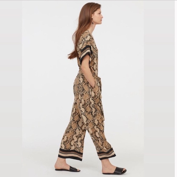 H&M Pants - H&M Snakeskin Striped Anima Print Jumpsuit
